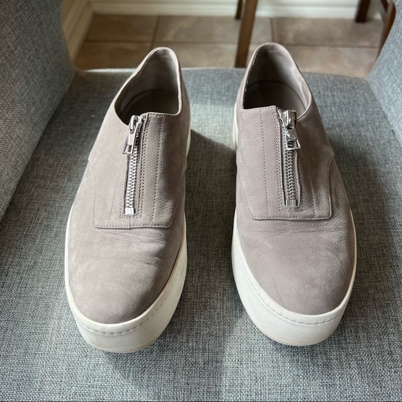 Vince Warner Nubuck zipper accent platform shoes size 7.5 - Picture 4 of 7